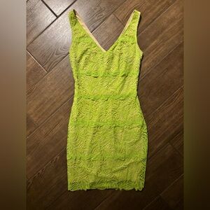 BEBE Lime Green Lace Mini